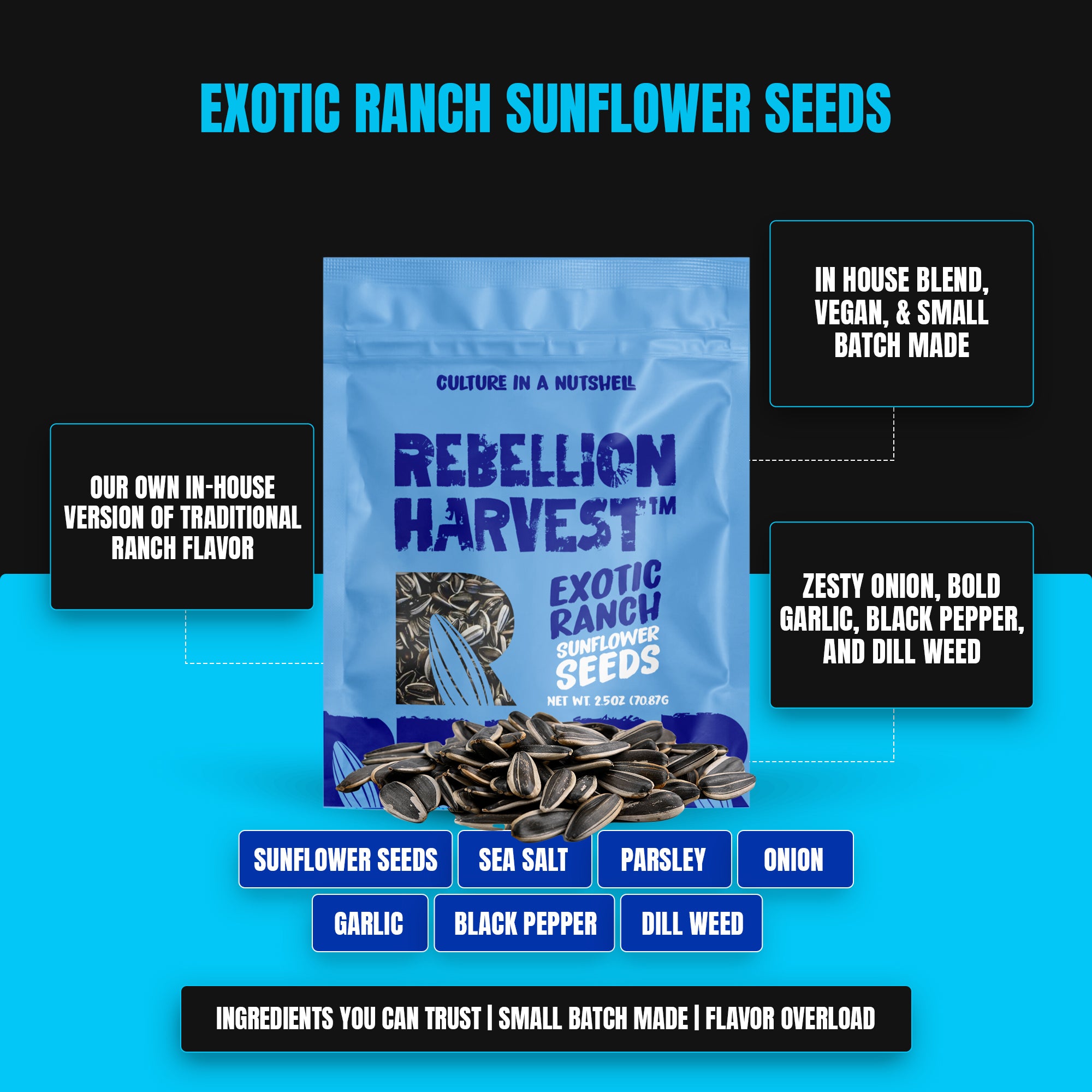 Delicious Exotic Ranch Sunflower Seed Snacks | Rebellion Harvest