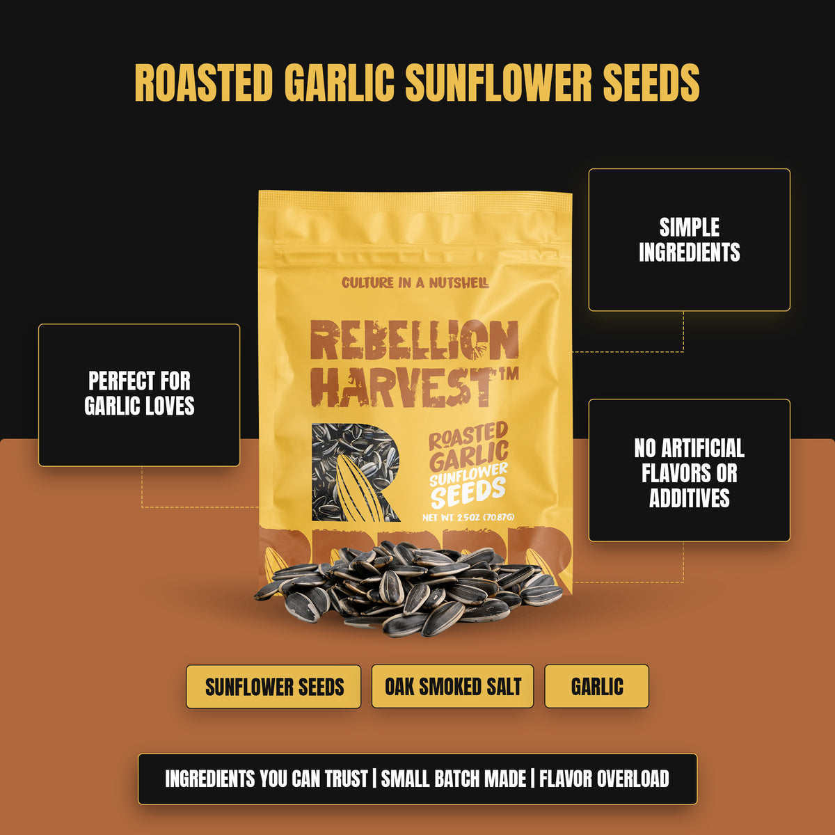 Roasted Garlic Sunflower Seeds